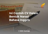 Ini Contoh CV Dalam Bentuk Narasi Bahasa Inggris