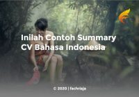 Inilah Contoh Summary CV Bahasa Indonesia