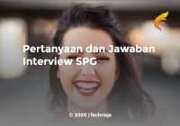 Pertanyaan dan Jawaban Interview SPG